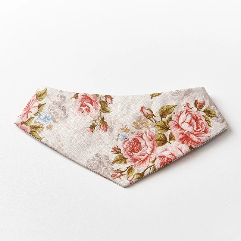 Retro Rose Cotton Pet Bib
