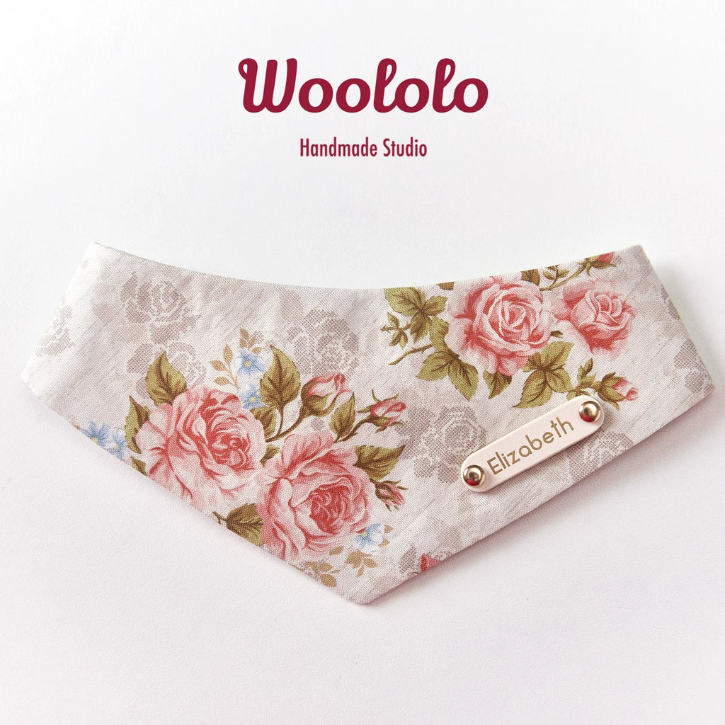 Retro Rose Cotton Pet Bib