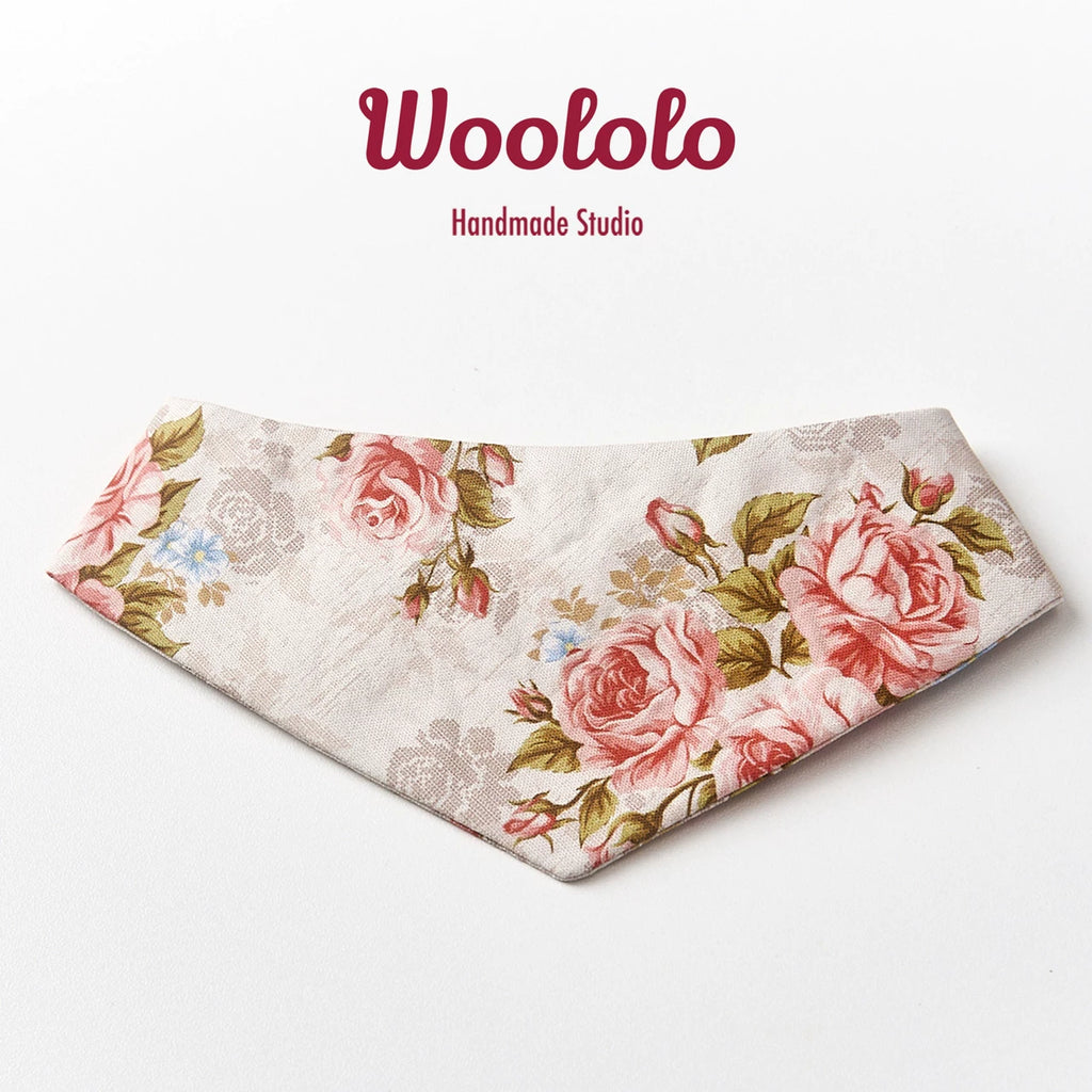 Retro Rose Cotton Pet Bib