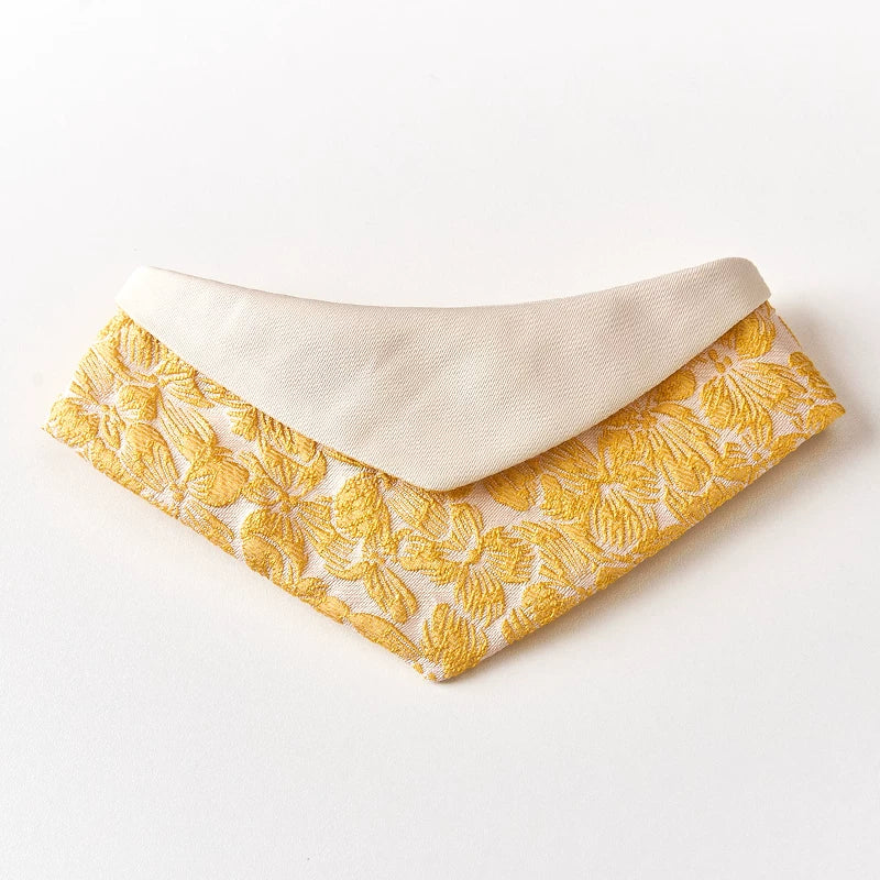 Luxury Golden Autumn 3D Floral Pet Bandana - Premium Dog & Cat Triangle Scarf