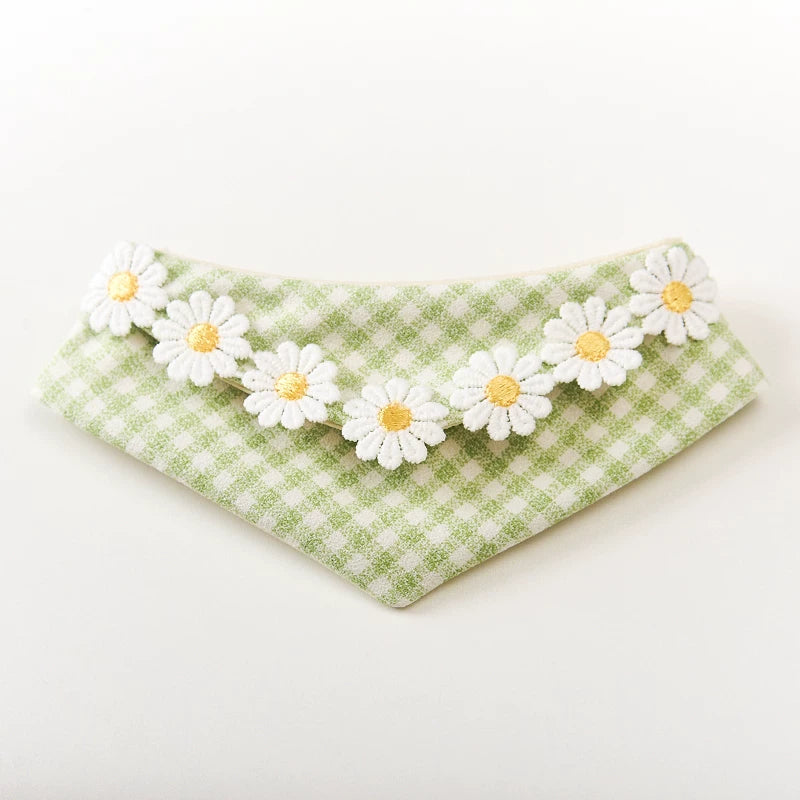 Spring Limited Edition Daisy Pet Bandana - All-Season Floral Triangle Scarf