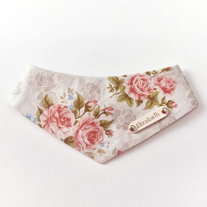 Retro Rose Cotton Pet Bib