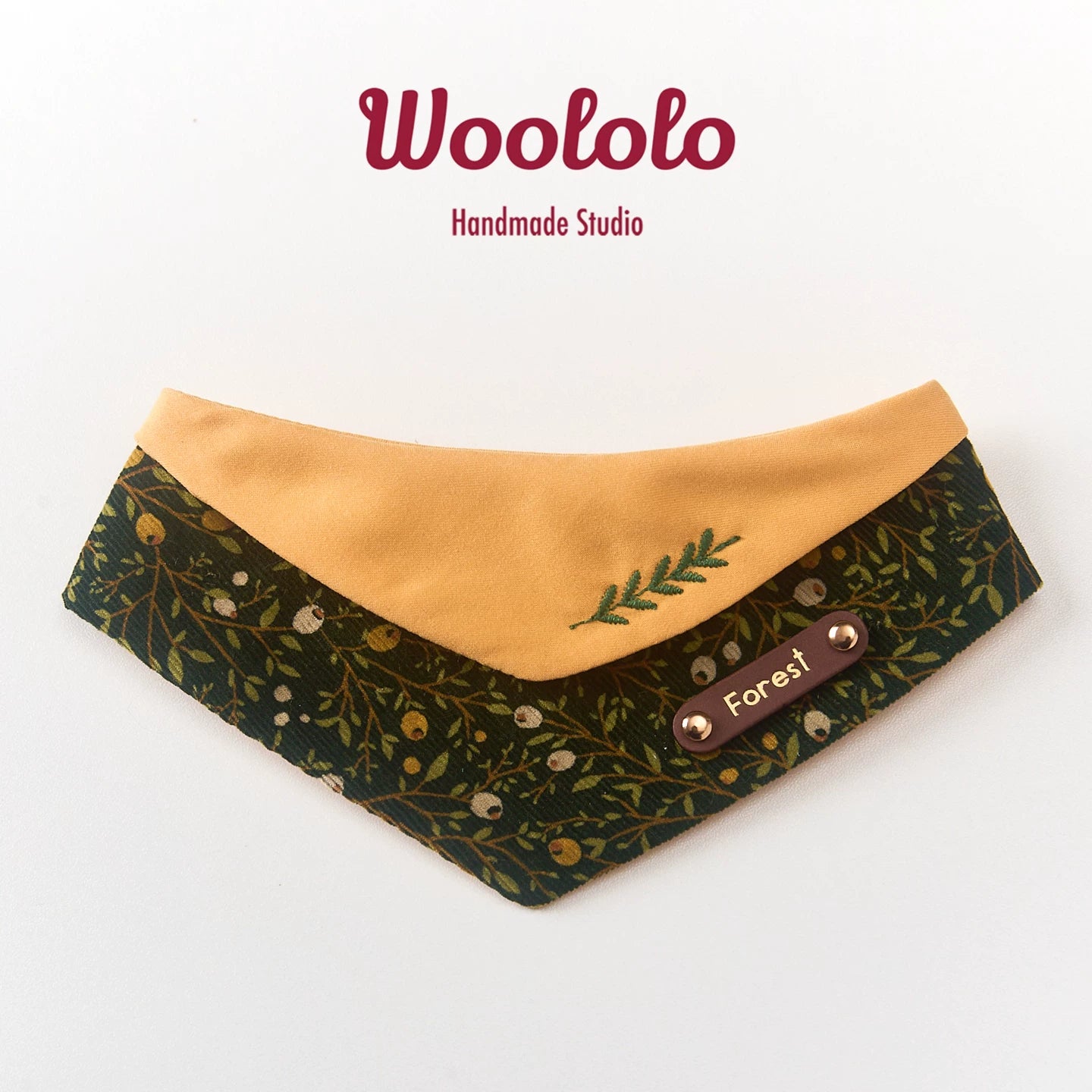 Forest Harmony Contrast Color Pet Bandana - Earthy All-Season Triangle Scarf
