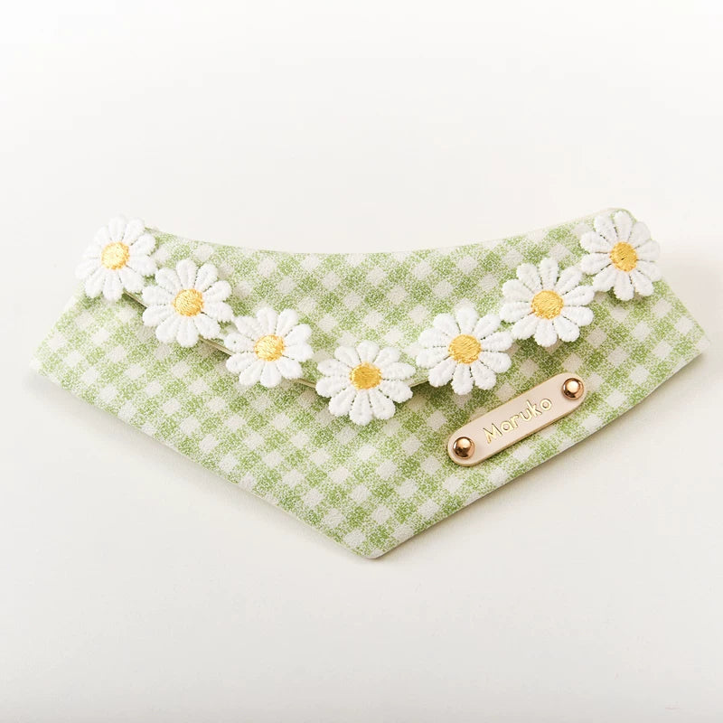 Spring Limited Edition Daisy Pet Bandana - All-Season Floral Triangle Scarf