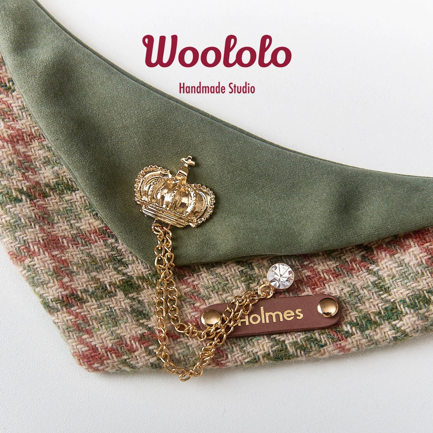 Classic British "Old Money" Style Wool Pet Bandana - Sophisticated Triangle Scarf