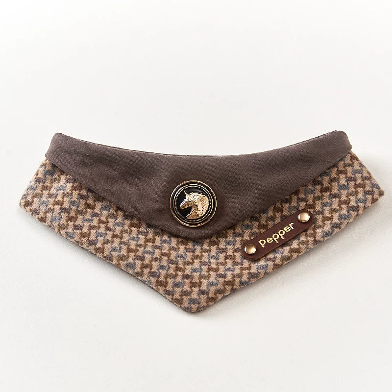 British Equestrian "Old Money" Wool Pet Bandana - Premium Classic Triangle Scarf