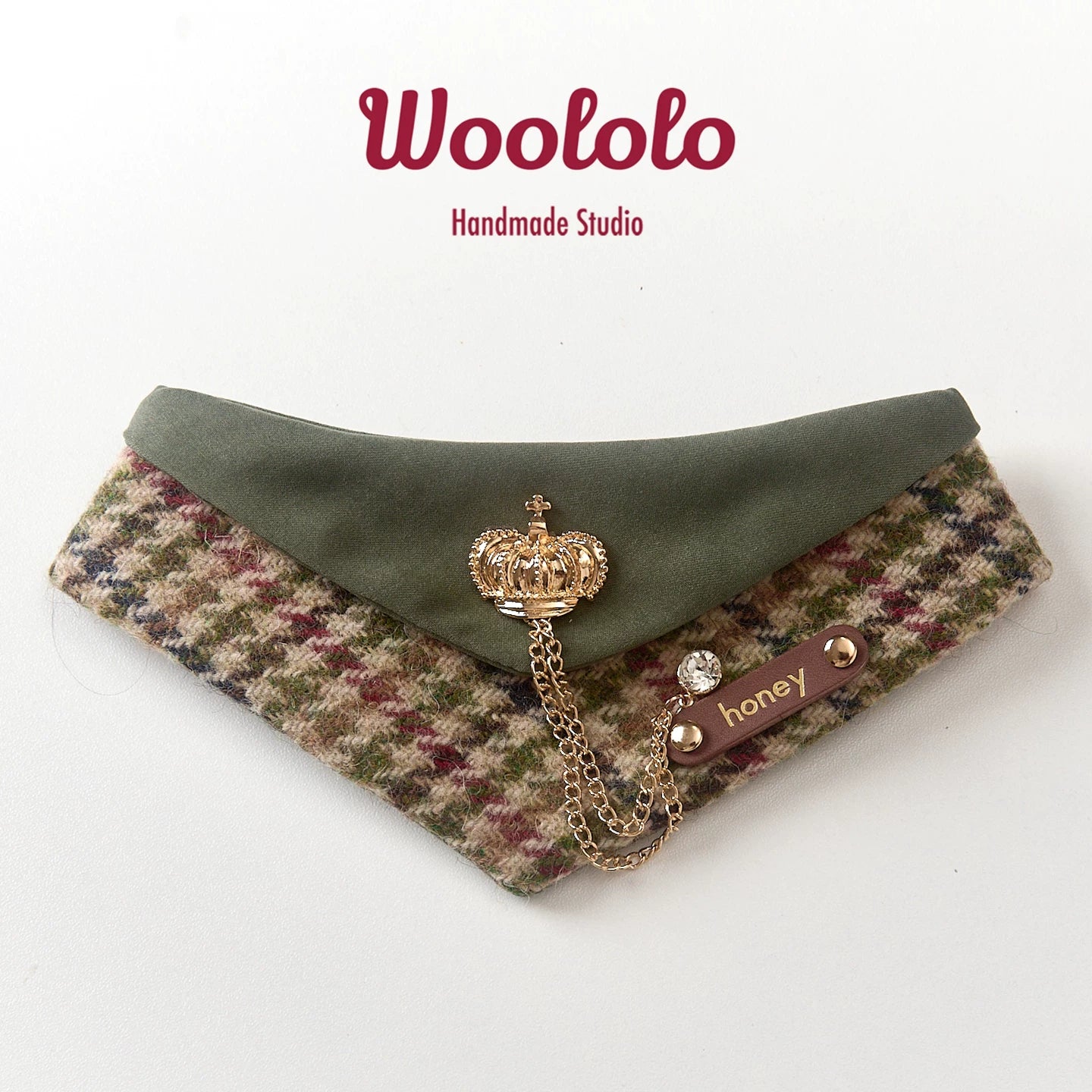 Classic British "Old Money" Style Wool Pet Bandana - Sophisticated Triangle Scarf