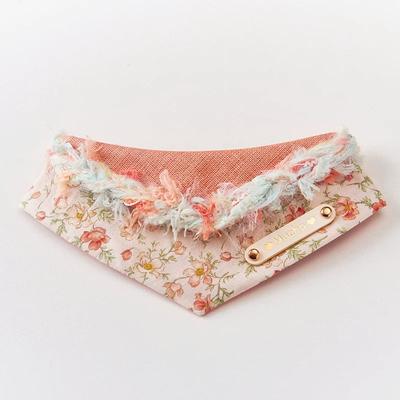 Vibrant Citrus Linen Pet Bib Scarf