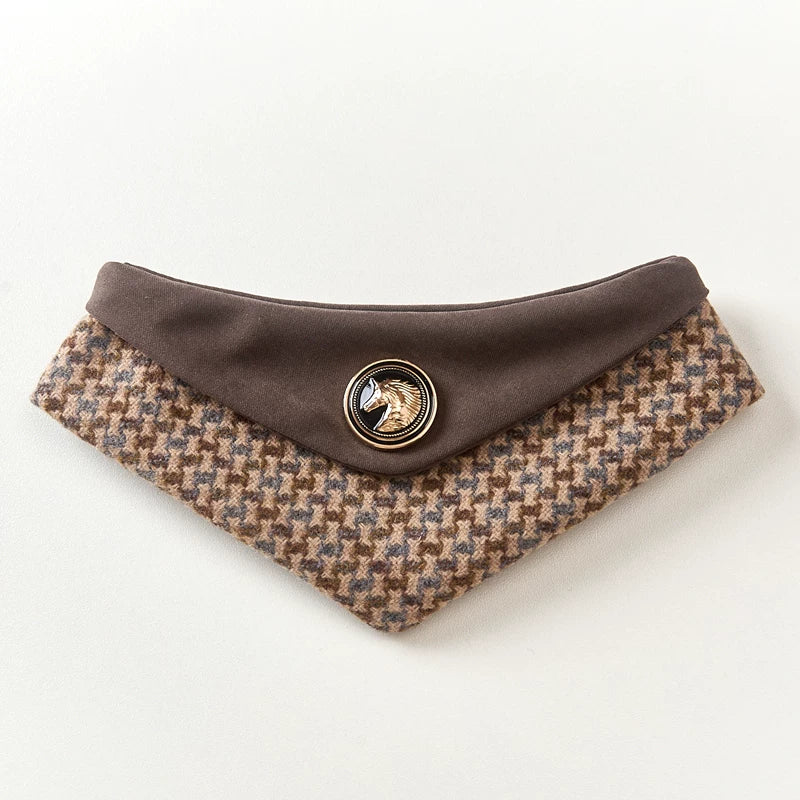 British Equestrian "Old Money" Wool Pet Bandana - Premium Classic Triangle Scarf
