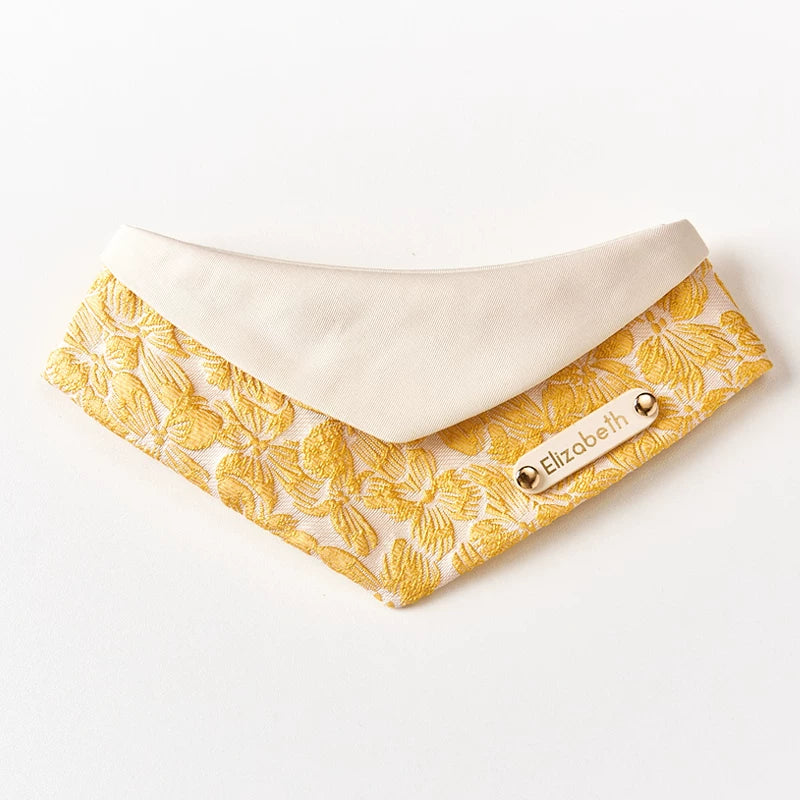 Luxury Golden Autumn 3D Floral Pet Bandana - Premium Dog & Cat Triangle Scarf